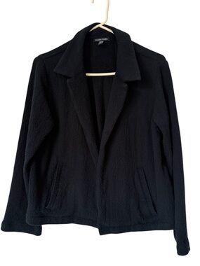 Eileen Fisher Organic Cotton Textured Classic collar Blazer Pockets Size S
